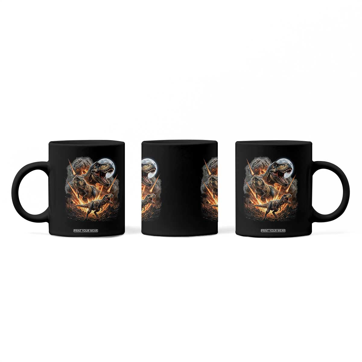 Funny Dinosaur Meteorite Strike Coffee Mug Epic Paleontology Gift