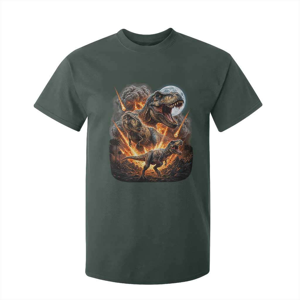 Funny Dinosaur Meteorite Strike T Shirt For Kid Epic Paleontology Gift