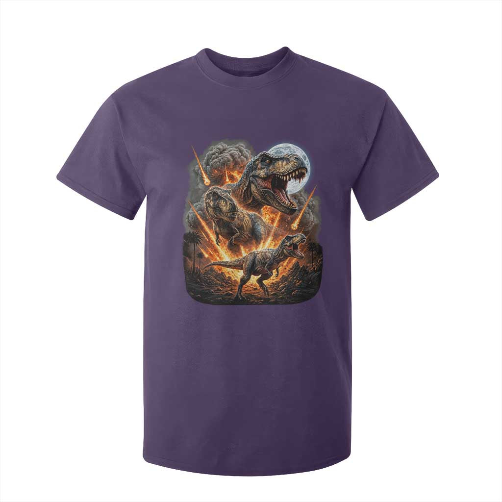 Funny Dinosaur Meteorite Strike T Shirt For Kid Epic Paleontology Gift