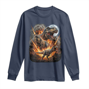 Funny Dinosaur Meteorite Strike Long Sleeve Shirt Epic Paleontology Gift