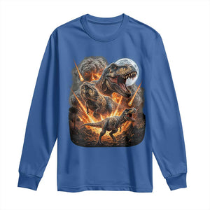 Funny Dinosaur Meteorite Strike Long Sleeve Shirt Epic Paleontology Gift