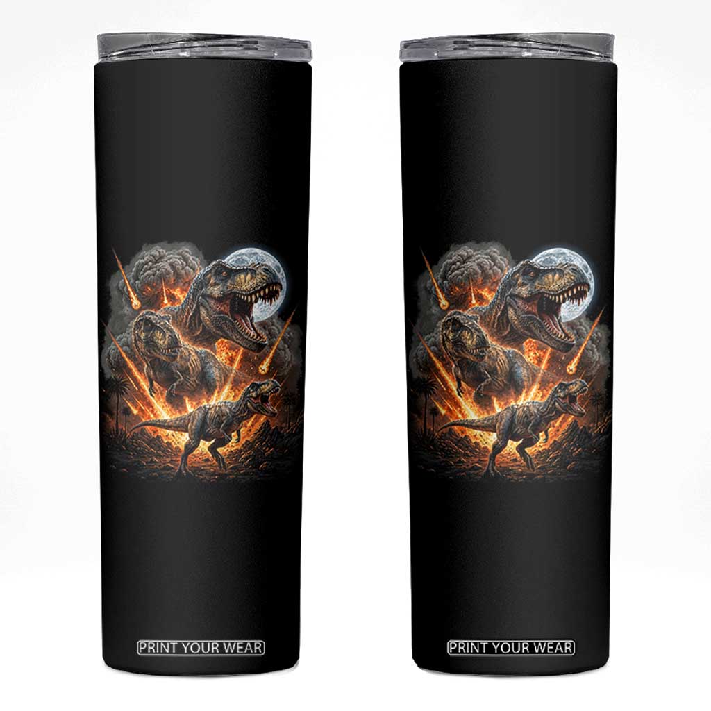 Funny Dinosaur Meteorite Strike Skinny Tumbler Epic Paleontology Gift