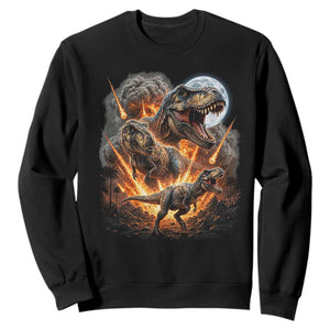 Funny Dinosaur Meteorite Strike Sweatshirt Epic Paleontology Gift