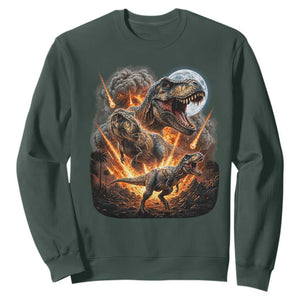 Funny Dinosaur Meteorite Strike Sweatshirt Epic Paleontology Gift
