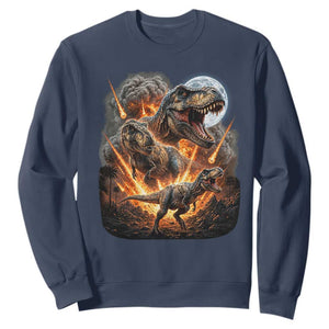 Funny Dinosaur Meteorite Strike Sweatshirt Epic Paleontology Gift
