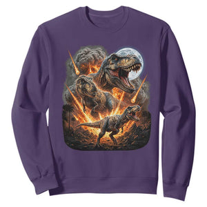 Funny Dinosaur Meteorite Strike Sweatshirt Epic Paleontology Gift