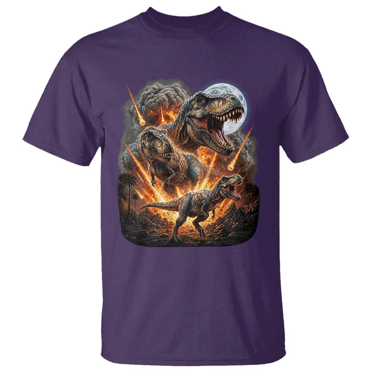 Funny Dinosaur Meteorite Strike T Shirt Epic Paleontology Gift