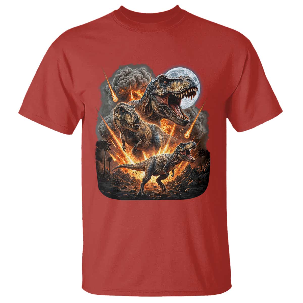 Funny Dinosaur Meteorite Strike T Shirt Epic Paleontology Gift