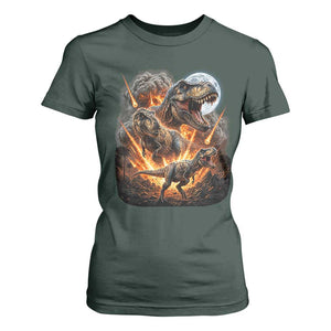 Funny Dinosaur Meteorite Strike T Shirt For Women Epic Paleontology Gift