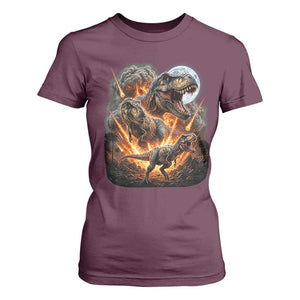 Funny Dinosaur Meteorite Strike T Shirt For Women Epic Paleontology Gift
