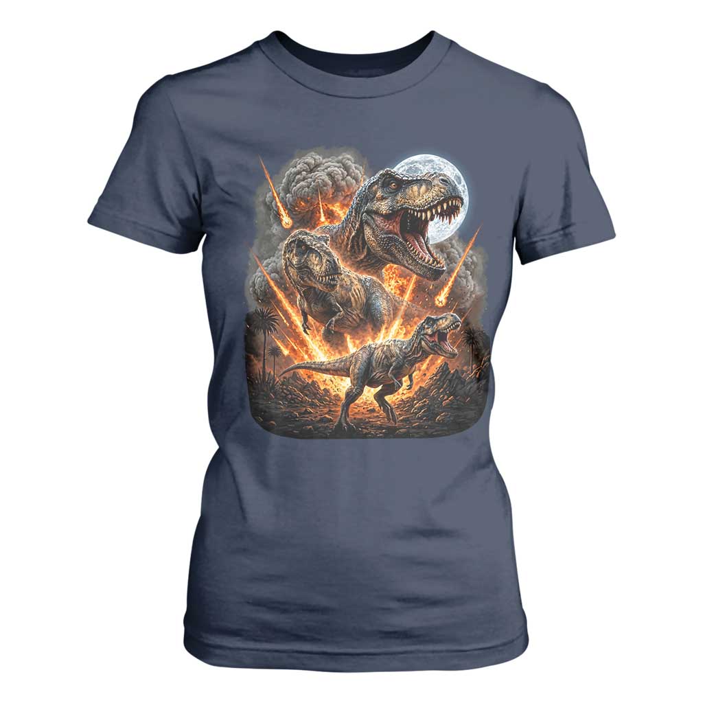 Funny Dinosaur Meteorite Strike T Shirt For Women Epic Paleontology Gift