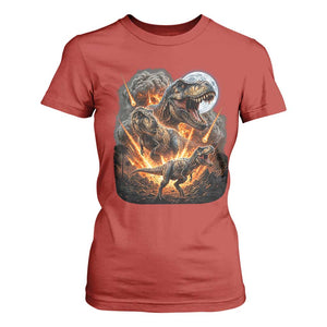 Funny Dinosaur Meteorite Strike T Shirt For Women Epic Paleontology Gift