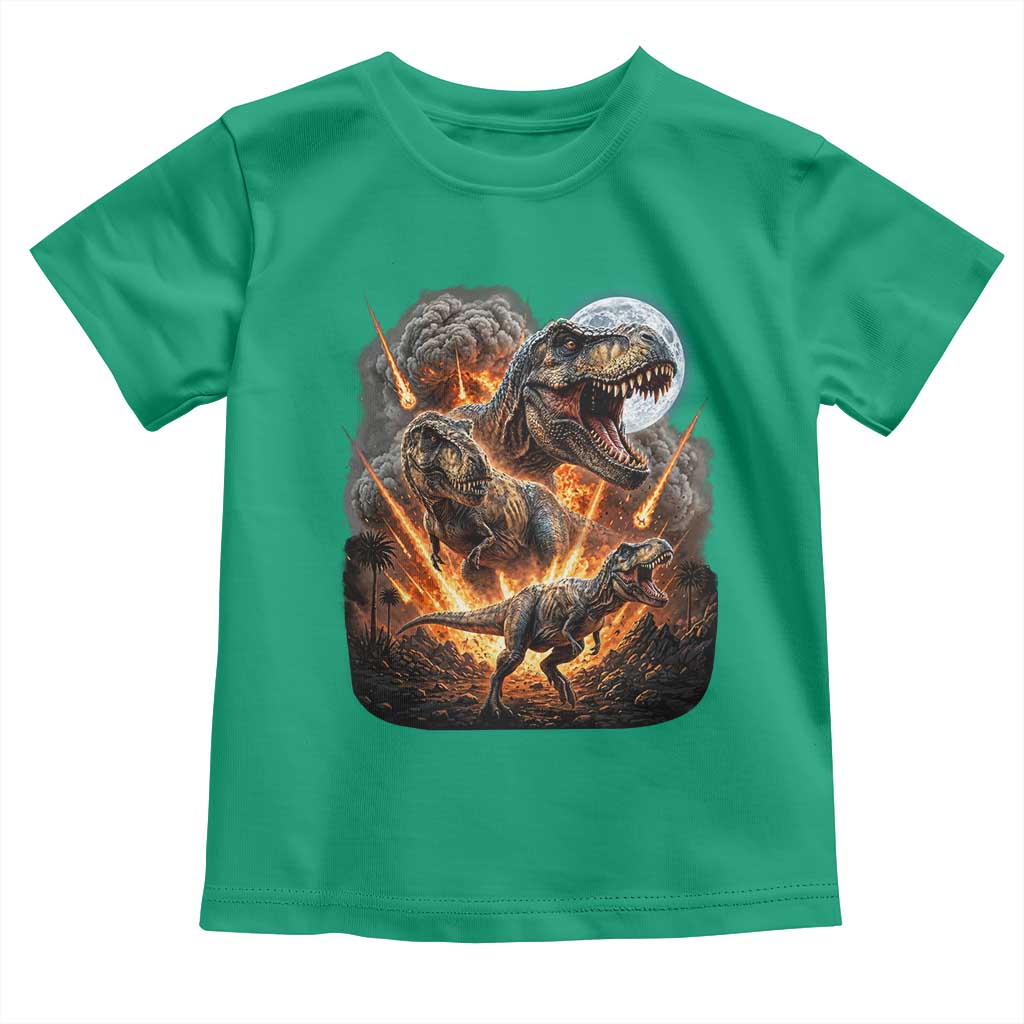 Funny Dinosaur Meteorite Strike Toddler T Shirt Epic Paleontology Gift