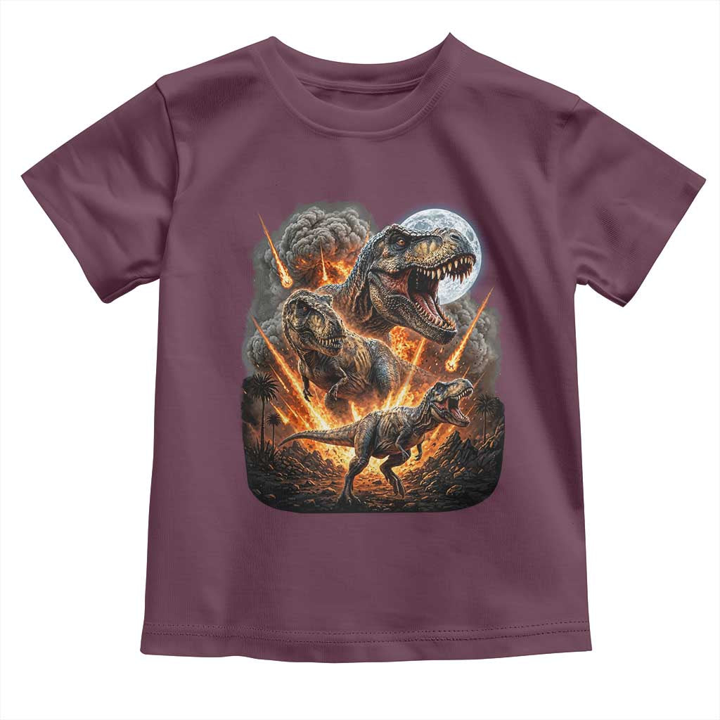 Funny Dinosaur Meteorite Strike Toddler T Shirt Epic Paleontology Gift