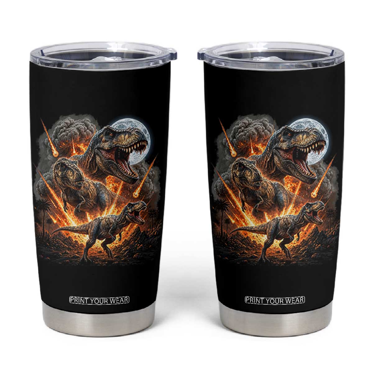 Funny Dinosaur Meteorite Strike Tumbler Cup Epic Paleontology Gift