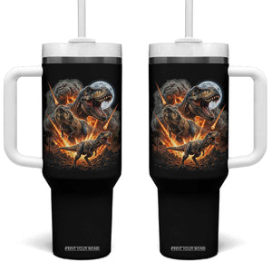 Funny Dinosaur Meteorite Strike Tumbler With Handle Epic Paleontology Gift