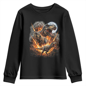 Funny Dinosaur Meteorite Strike Youth Sweatshirt Epic Paleontology Gift