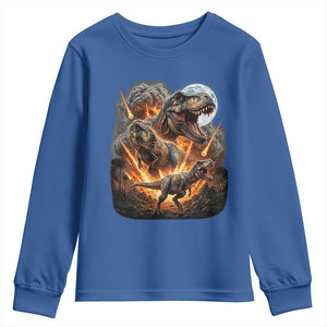 Funny Dinosaur Meteorite Strike Youth Sweatshirt Epic Paleontology Gift