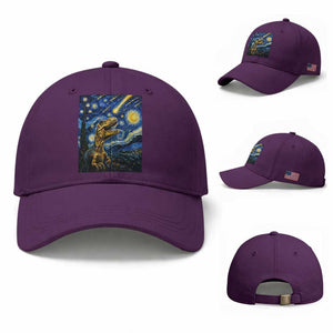 Dinosaur Starry Night Meteor Shower Baseball Cap Astronomy Lover Gift