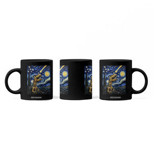 Dinosaur Starry Night Meteor Shower Coffee Mug Astronomy Lover Gift