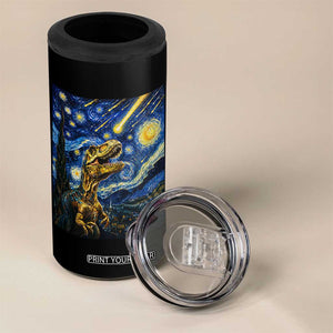 Dinosaur Starry Night Meteor Shower 4 in 1 Can Cooler Tumbler Astronomy Lover Gift