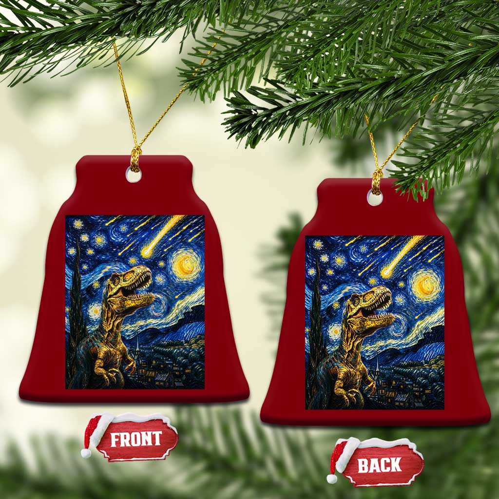 Dinosaur Starry Night Meteor Shower Ceramic Ornament Astronomy Lover Gift
