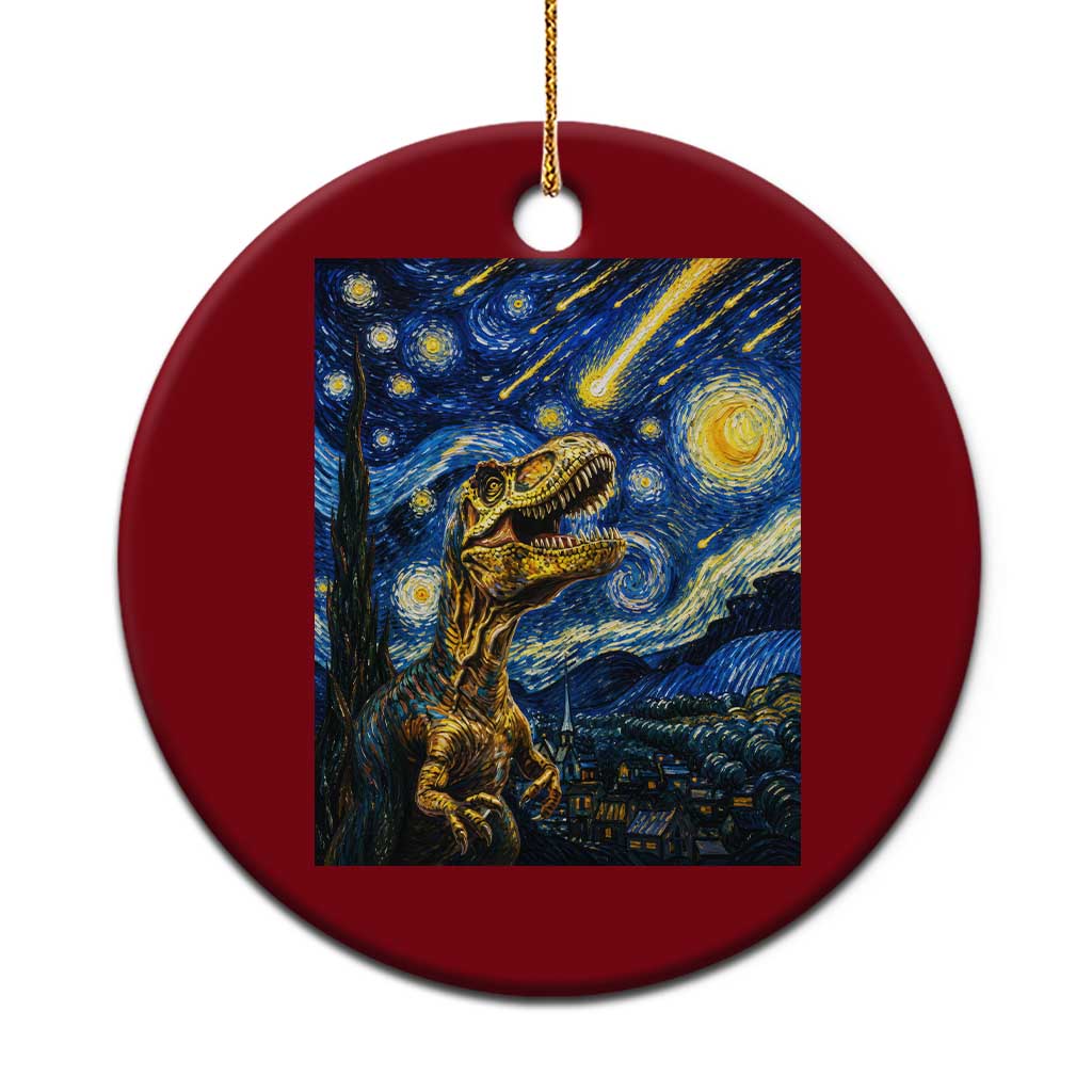 Dinosaur Starry Night Meteor Shower Ceramic Ornament Astronomy Lover Gift