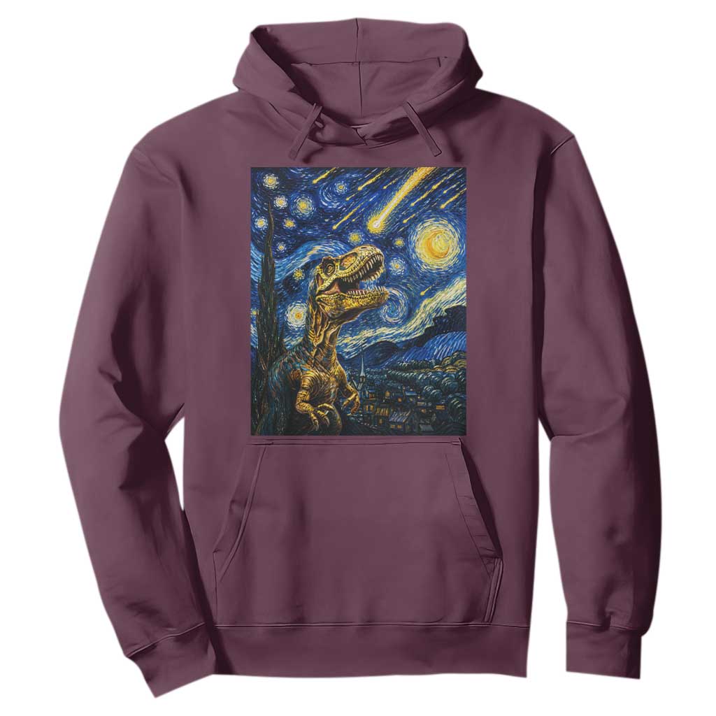 Dinosaur Starry Night Meteor Shower Hoodie Astronomy Lover Gift