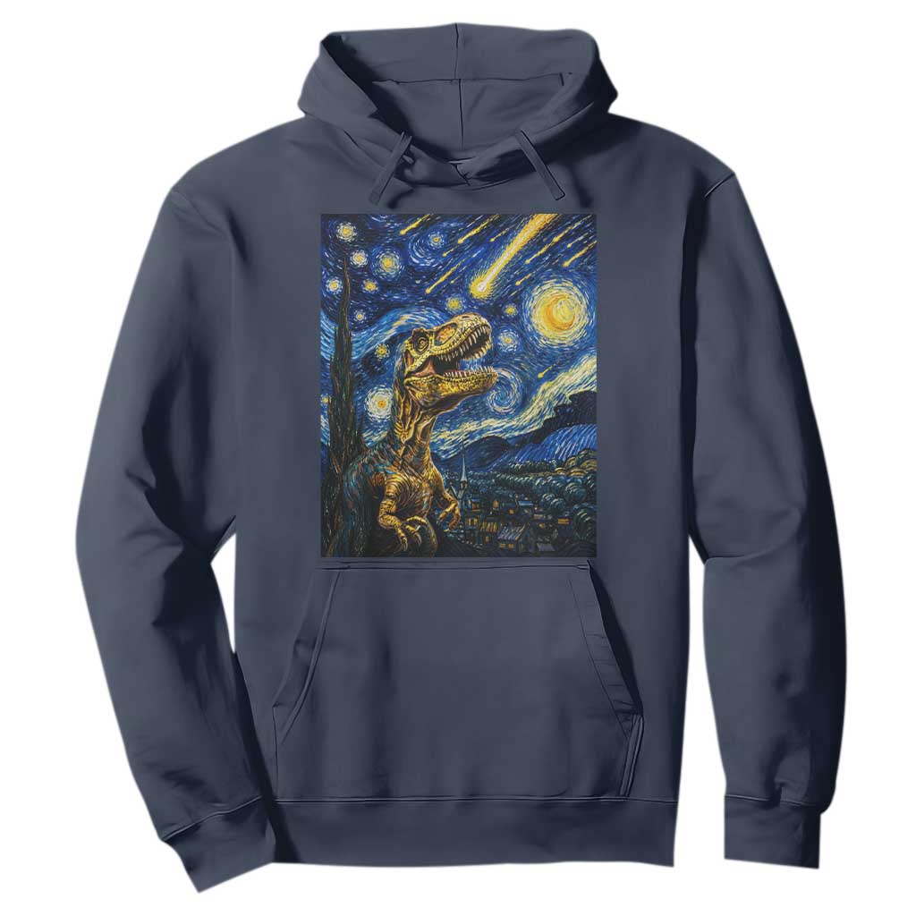 Dinosaur Starry Night Meteor Shower Hoodie Astronomy Lover Gift