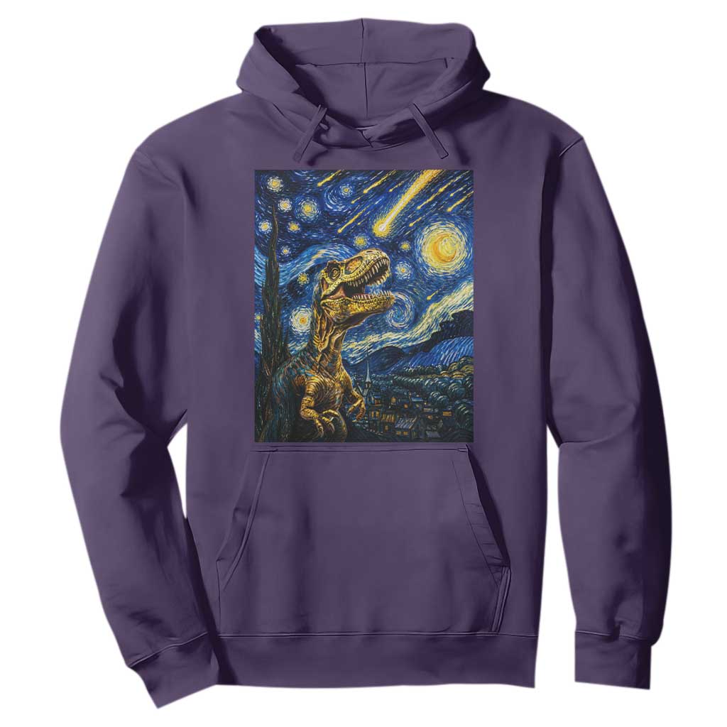Dinosaur Starry Night Meteor Shower Hoodie Astronomy Lover Gift