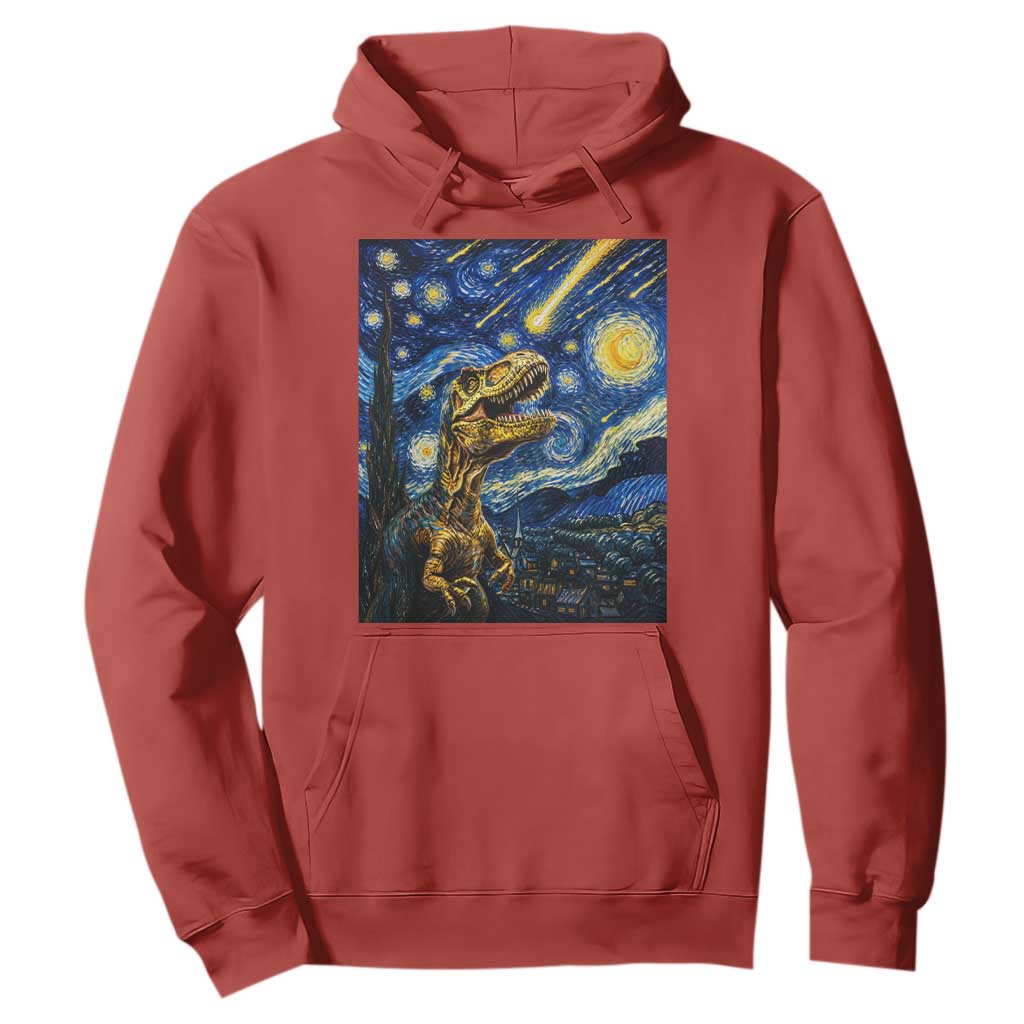 Dinosaur Starry Night Meteor Shower Hoodie Astronomy Lover Gift