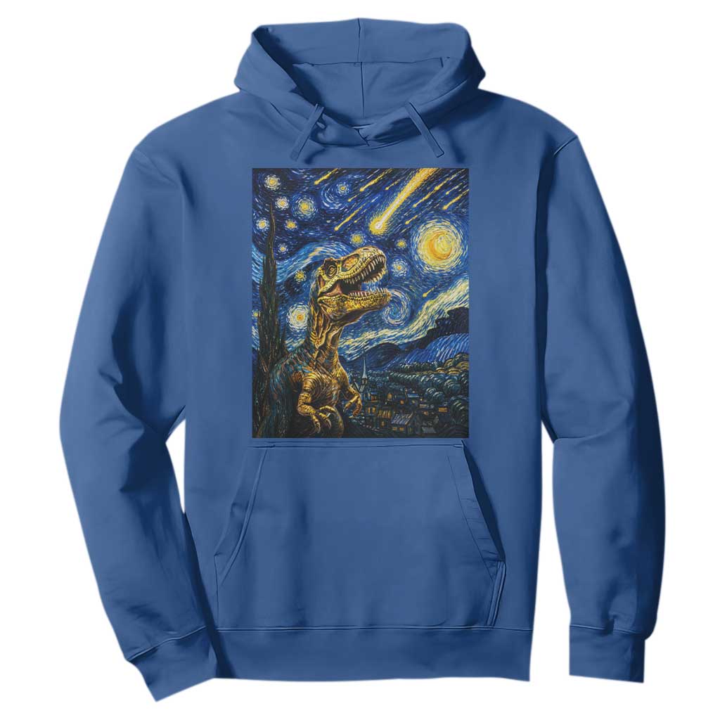 Dinosaur Starry Night Meteor Shower Hoodie Astronomy Lover Gift