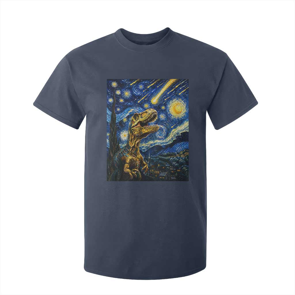 Dinosaur Starry Night Meteor Shower T Shirt For Kid Astronomy Lover Gift