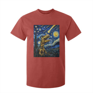 Dinosaur Starry Night Meteor Shower T Shirt For Kid Astronomy Lover Gift