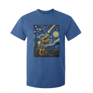 Dinosaur Starry Night Meteor Shower T Shirt For Kid Astronomy Lover Gift