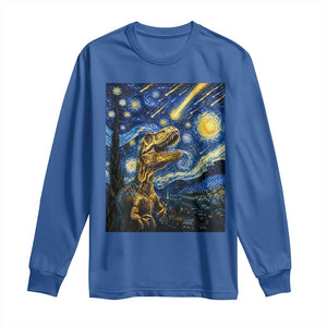 Dinosaur Starry Night Meteor Shower Long Sleeve Shirt Astronomy Lover Gift