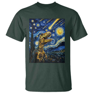Dinosaur Starry Night Meteor Shower T Shirt Astronomy Lover Gift