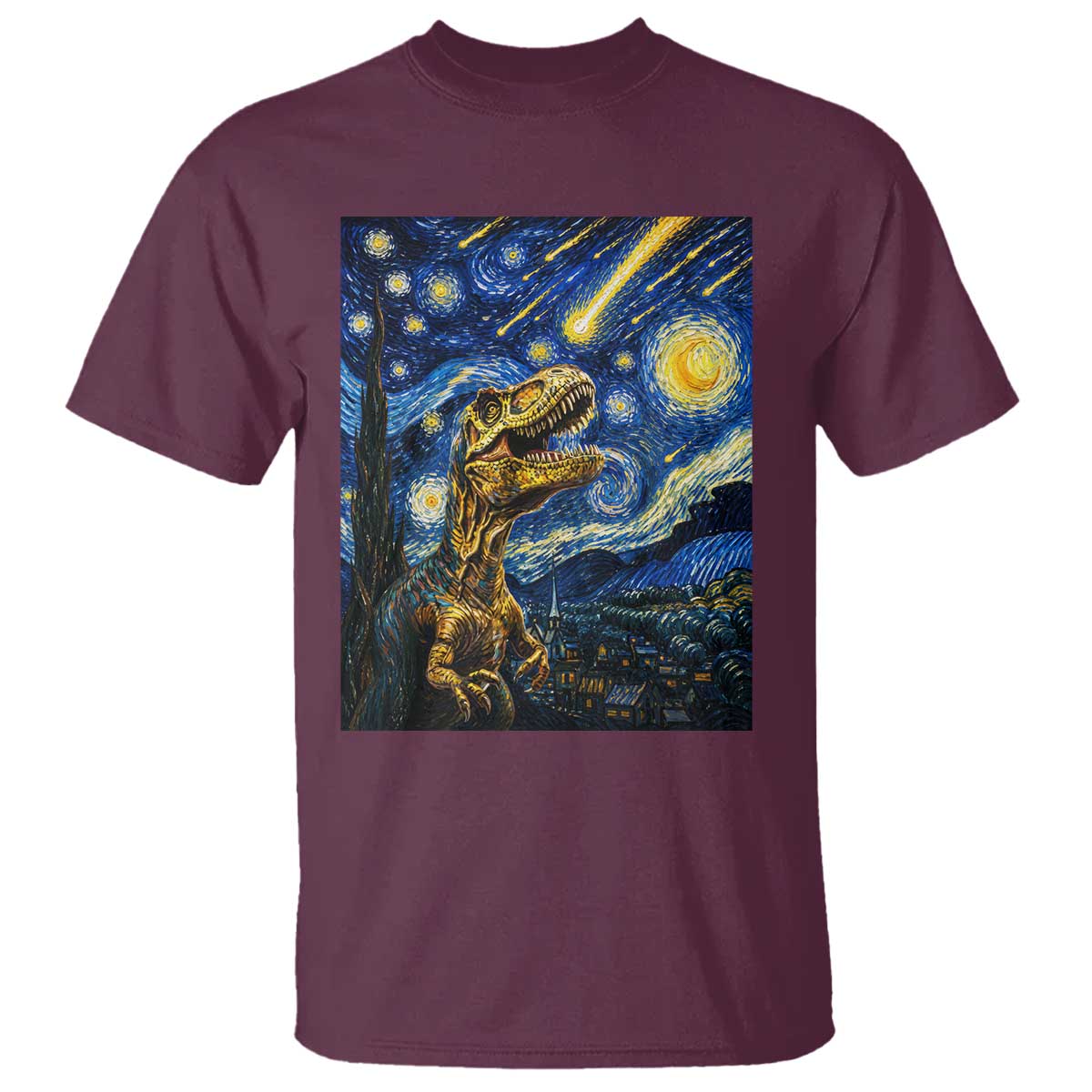 Dinosaur Starry Night Meteor Shower T Shirt Astronomy Lover Gift
