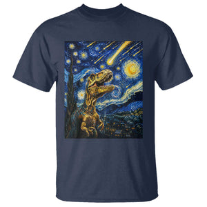 Dinosaur Starry Night Meteor Shower T Shirt Astronomy Lover Gift