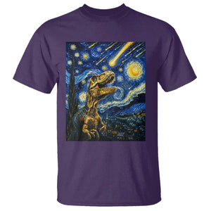 Dinosaur Starry Night Meteor Shower T Shirt Astronomy Lover Gift