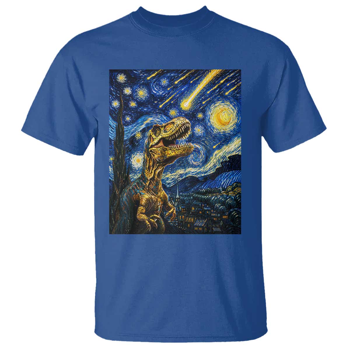 Dinosaur Starry Night Meteor Shower T Shirt Astronomy Lover Gift