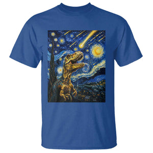 Dinosaur Starry Night Meteor Shower T Shirt Astronomy Lover Gift