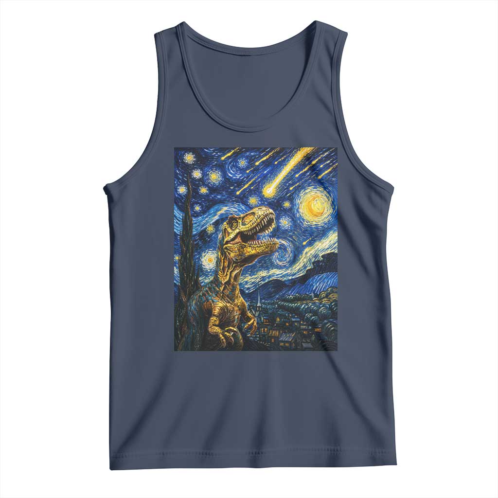 Dinosaur Starry Night Meteor Shower Tank Top Astronomy Lover Gift