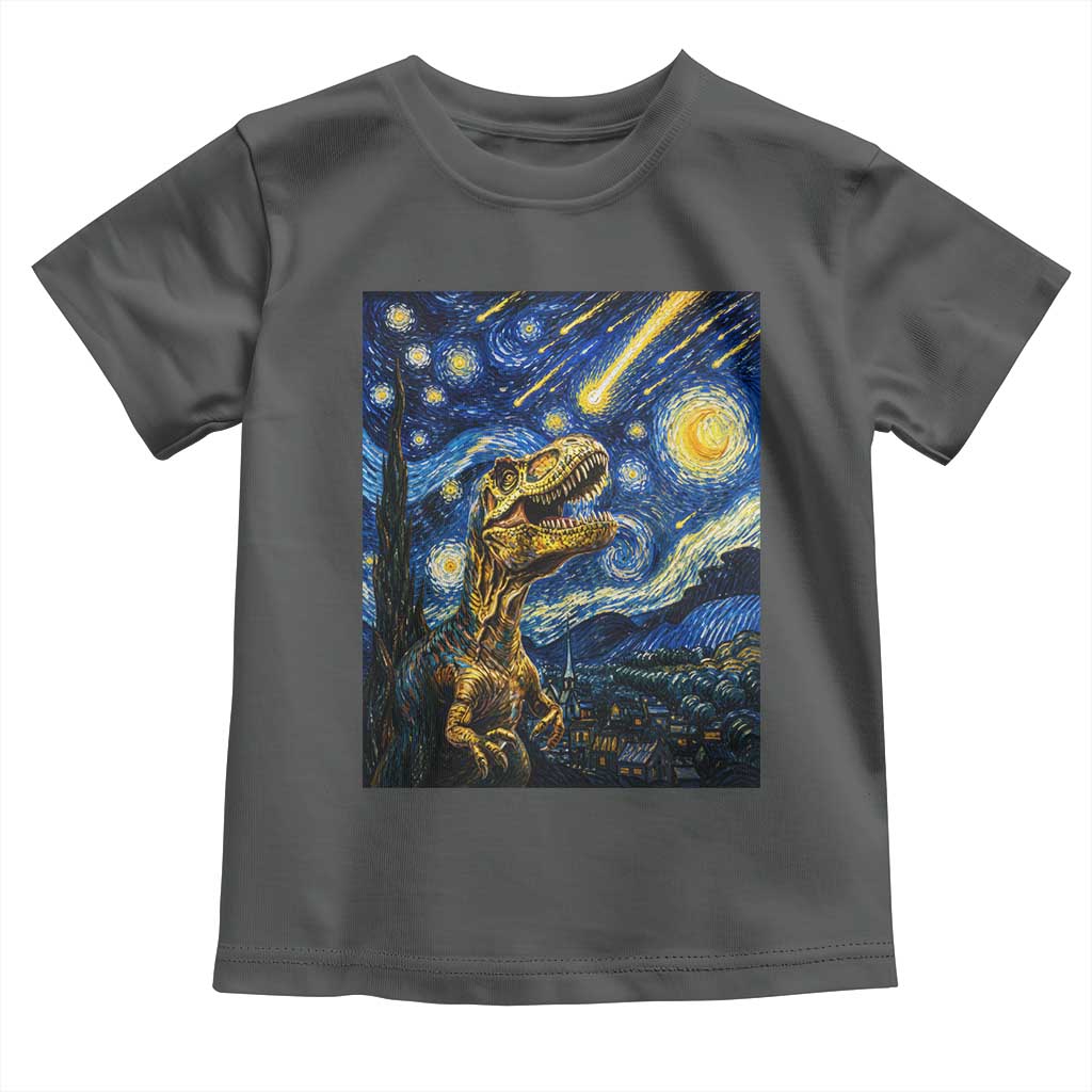 Dinosaur Starry Night Meteor Shower Toddler T Shirt Astronomy Lover Gift