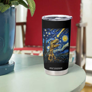Dinosaur Starry Night Meteor Shower Tumbler Cup Astronomy Lover Gift
