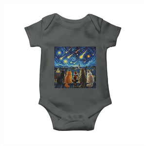 Starry Night Cats Watching Meteors Baby Onesie Astronomy Lover Gift