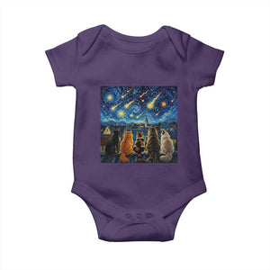 Starry Night Cats Watching Meteors Baby Onesie Astronomy Lover Gift