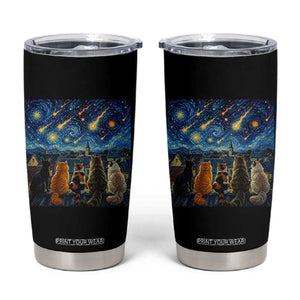 Starry Night Cats Watching Meteors Tumbler Cup Astronomy Lover Gift