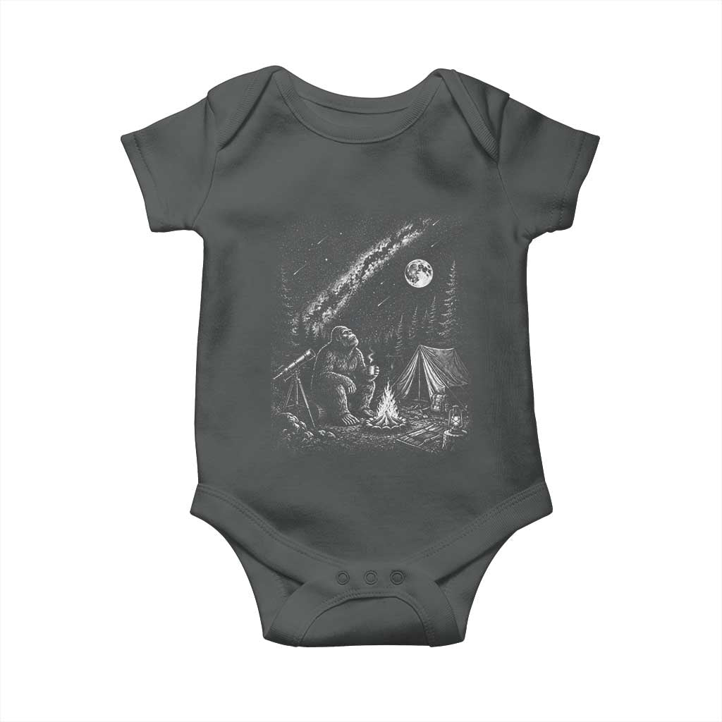 Bigfoot Camping Under Meteor Showers Baby Onesie Stargazer Gift