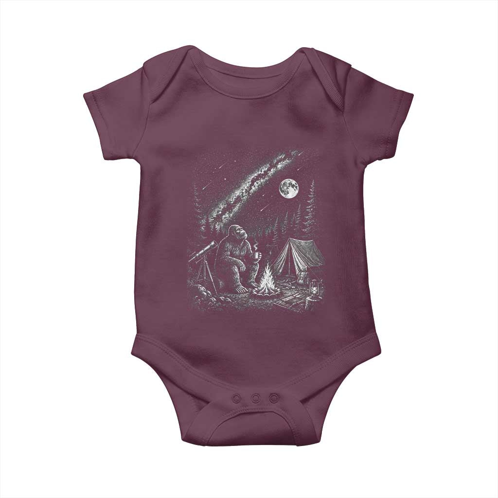 Bigfoot Camping Under Meteor Showers Baby Onesie Stargazer Gift